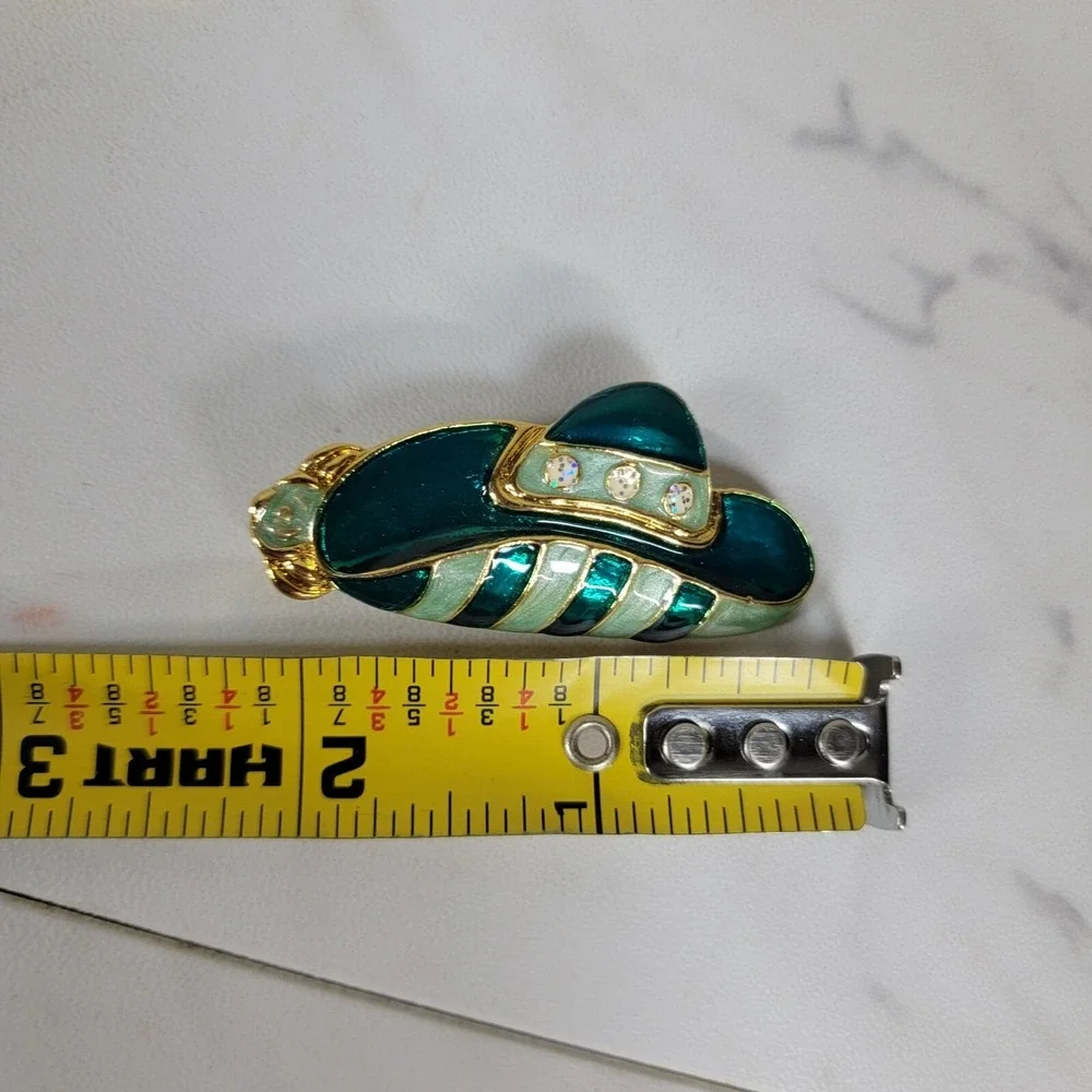 Set Of 2 14kt Gold Layered Hat Pin, 1980s‎ Brooch Red Hat Society Derby